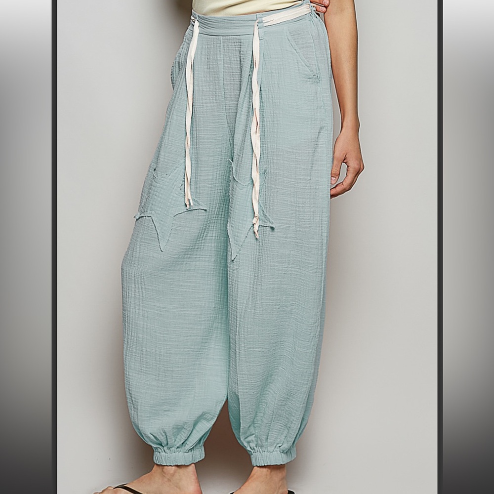 💕 POL Women's Light Blue Star Joggers